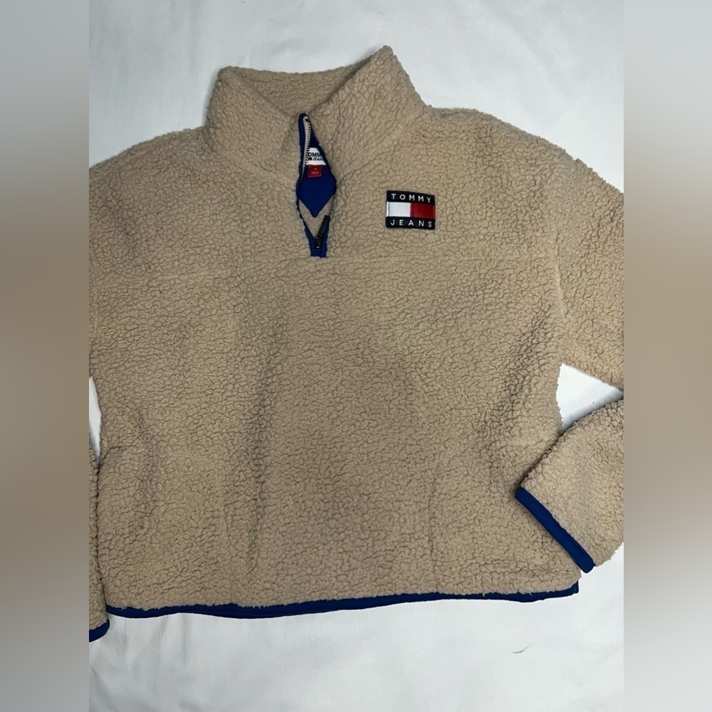 Tommy Hilfiger Jeans 1/4 Zip Fleece Sherpa Women’s Size Medium - Picture 3 of 5